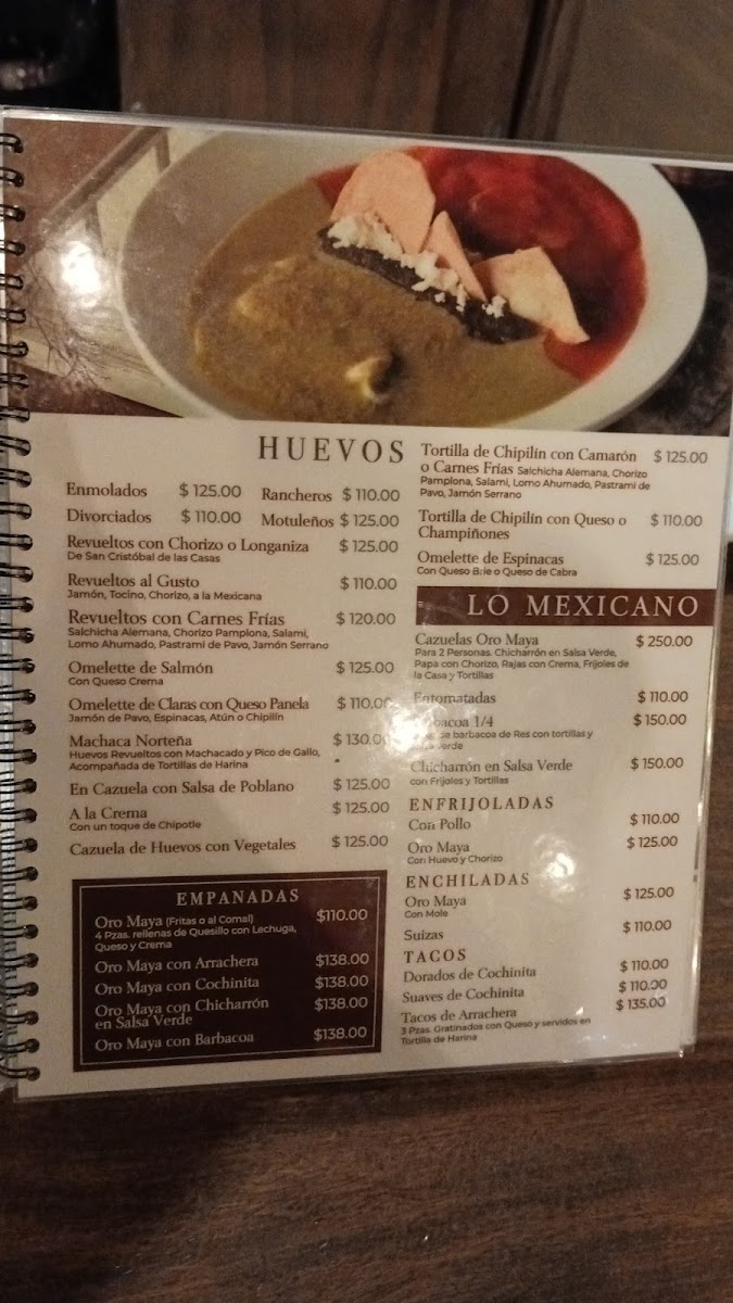 Oro Maya Kaffee Haus Menu - Image 1